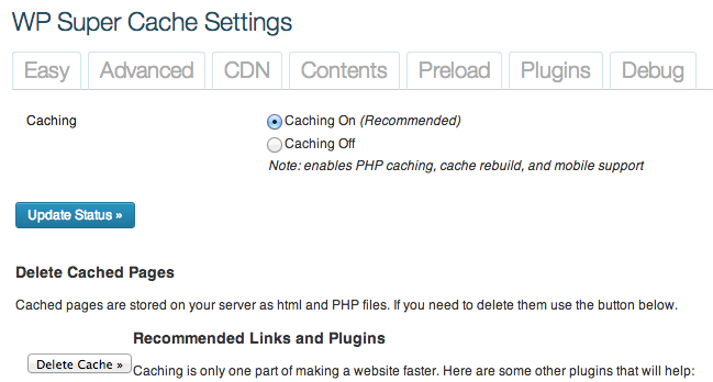 WP Super Cache plugin
