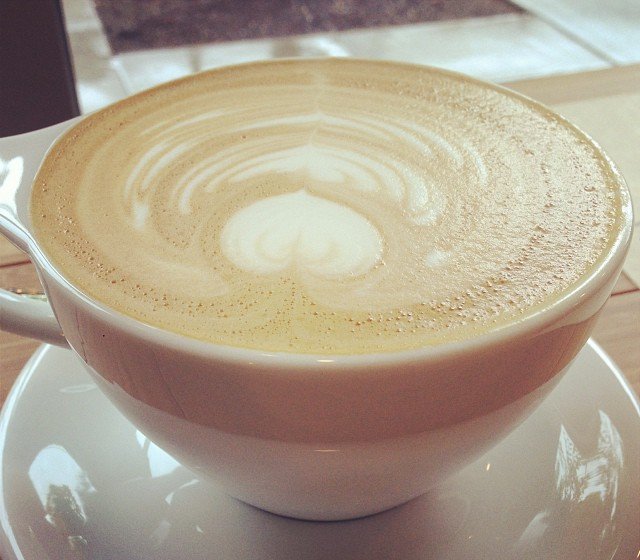 This is what a latte heart looks like if you're left handed!