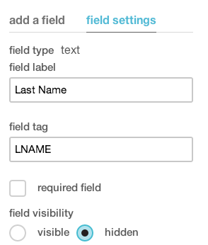 Mailchimp Hidden Fields