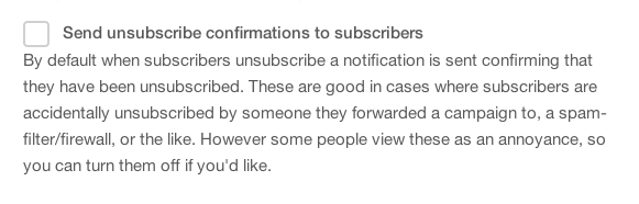 Mailchimp Unsubscribe Confirmation