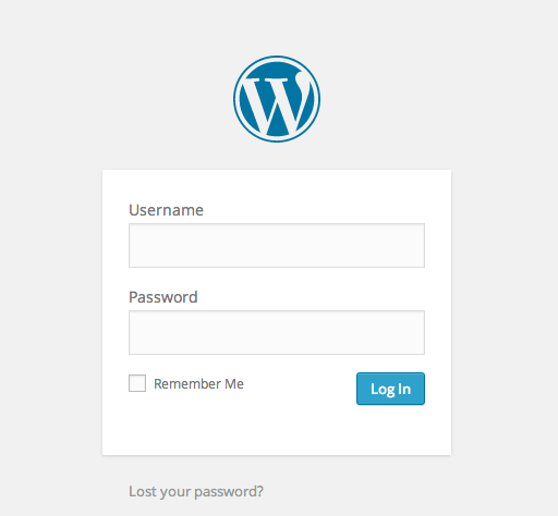 WP Admin login