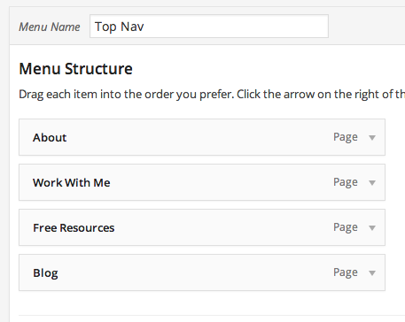 WordPress navigation
