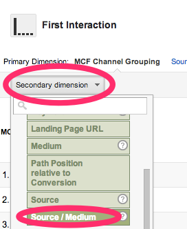 Secondary dimension