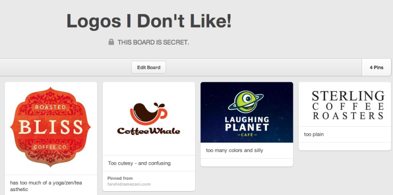 Pinterest - don't like logos