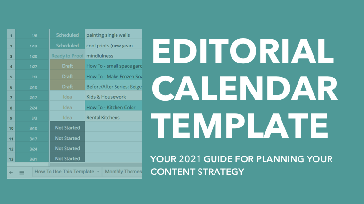 free content calendar template 2021
